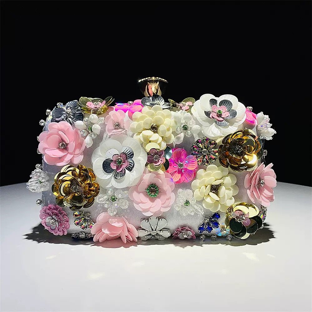 3D Floral Clutch Purse — View 3